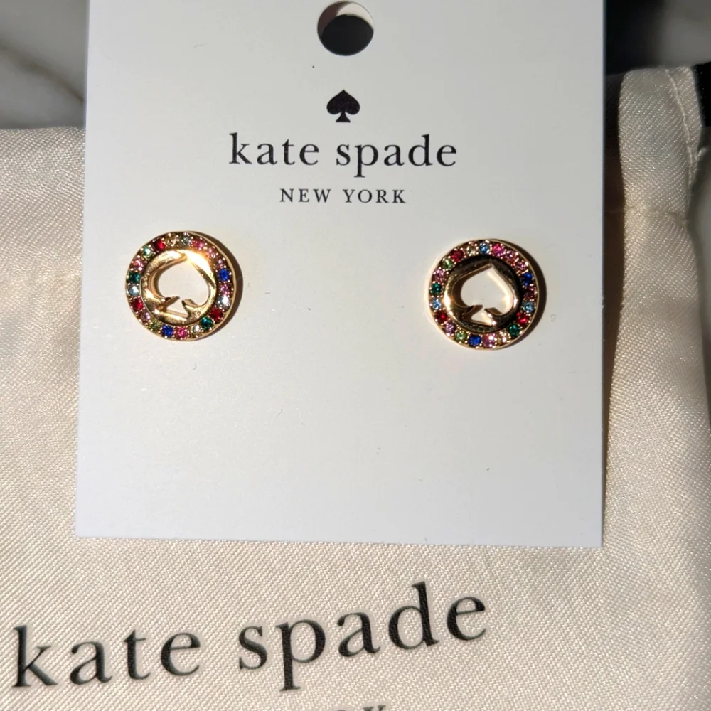 NWT Kate Spade Multicolor Spot The Spade Stud Earrings